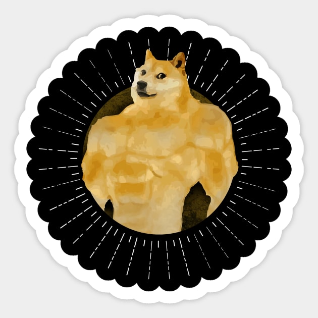 doge muscle Sticker by aldistar